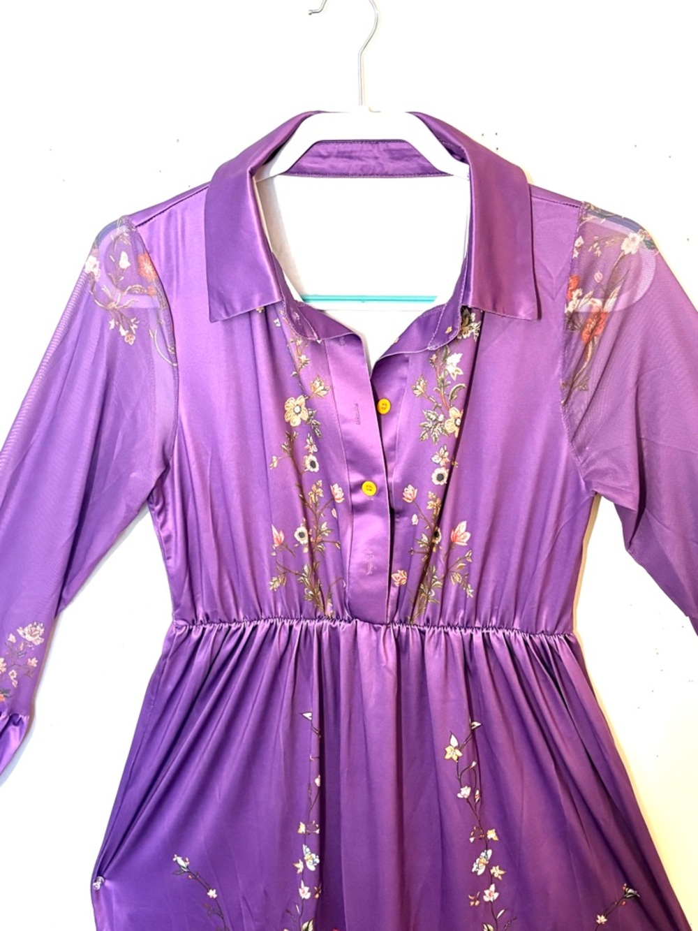 🆕Purple Boho Floral Patterned Maxi Dress - Women. Size L. NWT. - Picture 4 of 13
